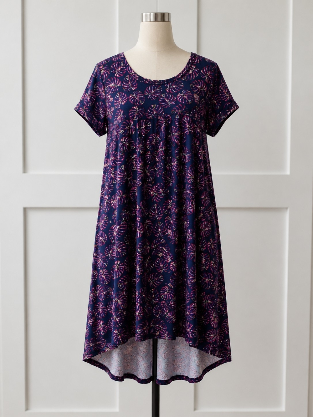 LuLaRoe Navy Tunic with Pink and Lavender Floral